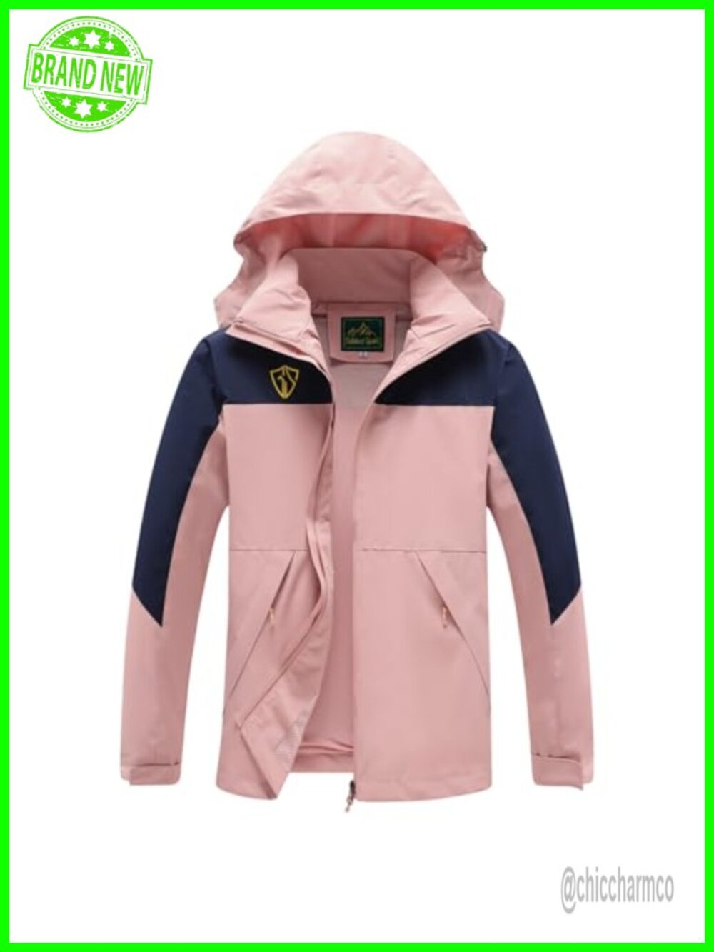 Waterproof Lightweight Packable Rain Jacket with Hood Windbreaker